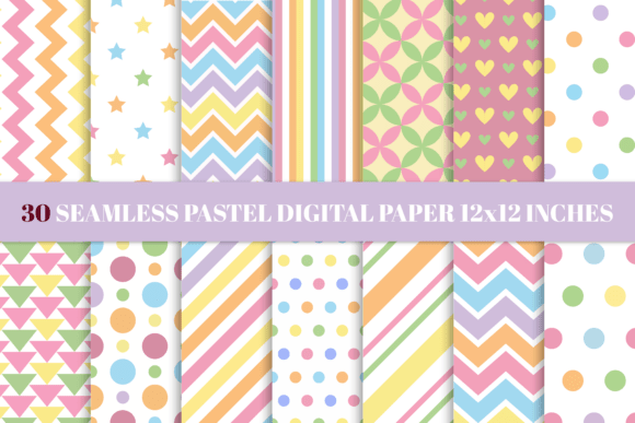 Download SEAMLESS PASTEL DIGITAL PAPER 12x12 in - Premium Resources