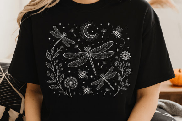Download Dragonfly Boho Moon Shirt PNG - Boho moon Collection