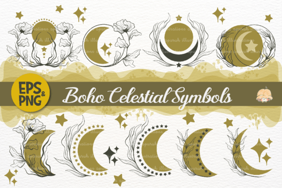 Download Boho Moon Celestial Mystical Symbols - Premium Bundle