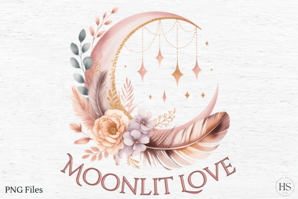 Download Valentines Day Boho Moon PNG - Boho moon Collection